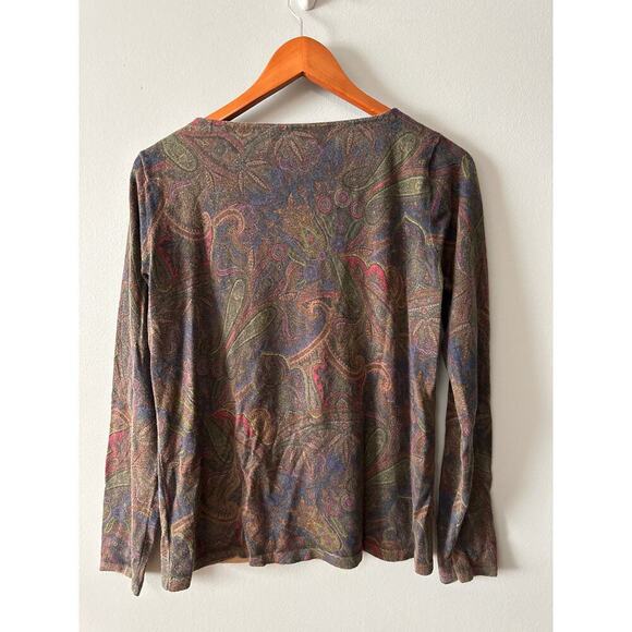 Vintage Women’s Size XL Ralph Lauren Paisley Silk Shirt - Picture 3 of 8